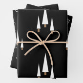 Moderne schwarze, fröhliche Bauernhöfe Weihnachten Geschenkpapier Set (Beispiel)