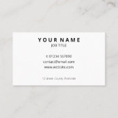 Moderne schwarze Front-White Letters und Back Visitenkarte (Rückseite)