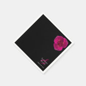 Moderne Schwarze Fuchsia und Weiße Hochzeit- Serviette (Ecke)