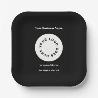 Moderne schwarze Fügen Sie Ihr Logo hinzu Pappteller