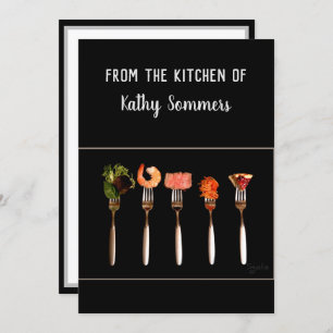 Moderne schwarze Gabel / Küche Rezept Karte