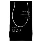 Moderne Schwarze Gastgeschenk Hochzeit Kleine Geschenktüte (Vorderseite)