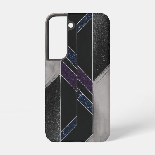 Moderne Schwarze Geometrie Samsung Galaxy Hülle (Rückseite)