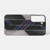 Moderne Schwarze Geometrie Samsung Galaxy Hülle (Rückseite (Horizontal))