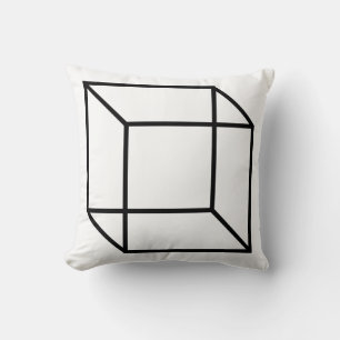 Moderne Schwarze Geometrische Cube-Kontur Kissen