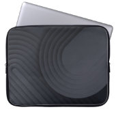 Moderne schwarze geometrische Formen Laptopschutzhülle (Vorderseite)