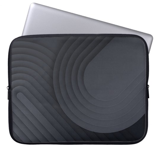 Moderne schwarze geometrische Formen Laptopschutzhülle (Vorderseite)