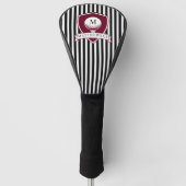 Moderne schwarze gestreifte rote Golfer-Name-Monog Golf Headcover (Vorderseite)