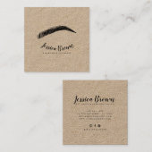 Moderne, schwarze Glasien-Augenbrauenverlängerunge Quadratische Visitenkarte (Vorne/Hinten)