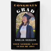 Moderne Schwarze Glückwunsch Grad Foto Hintergrund Banner (Vertikal)