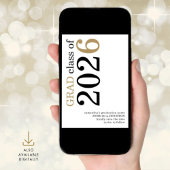 Moderne schwarze Gold 2026. Abschluss Save The Date