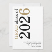 Moderne schwarze Gold 2026. Abschluss Save The Date (Vorderseite)