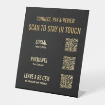 Moderne schwarze Gold 3 QR-Code | Socials Pay Bewe
