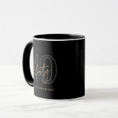Moderne Schwarze Gold 40. Geburtstagsfeier Tasse (Vorderseite Links)