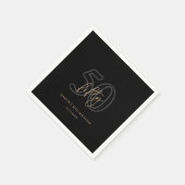 Moderne Schwarze Gold 50. Geburtstagsfeier Serviette (Ecke)