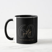 Moderne Schwarze Gold 60. Geburtstagsfeier Tasse (Links)