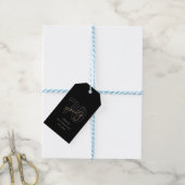 Moderne Schwarze Gold 70. Geburtstagsfeier Geschenkanhänger (Mit Garn)