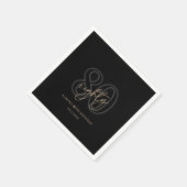 Moderne Schwarze Gold 80. Geburtstagsfeier Serviette (Ecke)