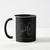 Moderne Schwarze Gold 90. Geburtstagsfeier Tasse (Links)