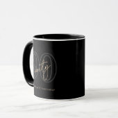 Moderne Schwarze Gold 90. Geburtstagsfeier Tasse (Vorderseite Links)