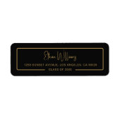Moderne schwarze Gold-Absender-Adresse  (Vorne)