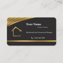 Moderne schwarze Gold-Architekten-Visitenkarte