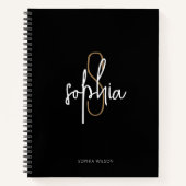 Moderne Schwarze Gold Business School Notizblock (Vorderseite)