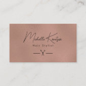 Moderne schwarze Gold-Haarstylist-Terminierungskar Visitenkarte (Vorderseite)