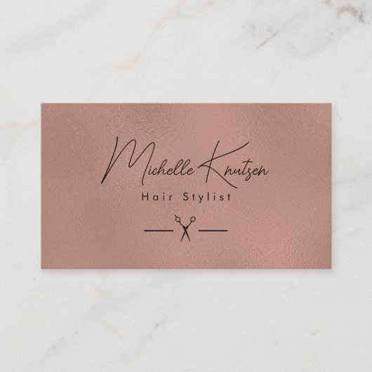 Moderne schwarze Gold-Haarstylist-Terminierungskar Visitenkarte (Vorderseite)