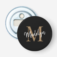 Moderne Schwarze Gold Monogram Elegante Feminine S