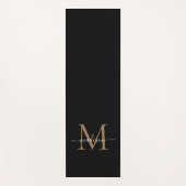 Moderne Schwarze Gold Monogram Elegante Feminine S Yogamatte (Vorderseite)