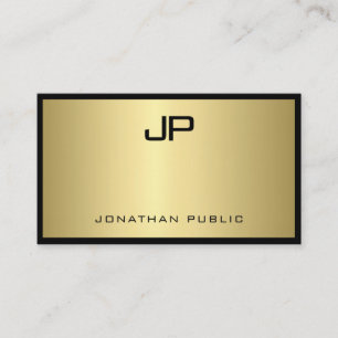 Moderne schwarze Gold-Monogramm-Glamour-Exzellent- Visitenkarte