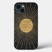 Moderne schwarze Gold-Shinting-Sonne Case-Mate iPhone Hülle (Rückseite)