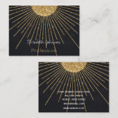 Moderne schwarze Gold-Shinting-Sonne Visitenkarte (Vorne/Hinten)