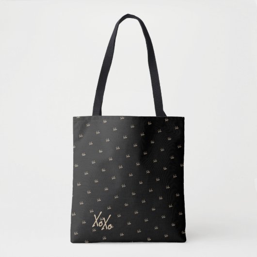 Moderne Schwarze-Gold-Typografie Tasche (Vorderseite)