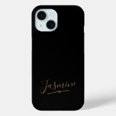 Moderne schwarze Gold-weibliche Schreibschrift Case-Mate iPhone Hülle (Rückseite)