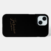 Moderne schwarze Gold-weibliche Schreibschrift Case-Mate iPhone Hülle (Rückseite (Horizontal))