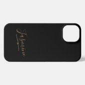 Moderne schwarze Gold-weibliche Schreibschrift iPhone Hülle (Rückseite (Horizontal))