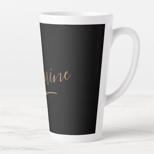 Moderne schwarze Gold-weibliche Schreibschrift Milchtasse (Rechts)