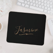 Moderne schwarze Gold-weibliche Schreibschrift Mousepad