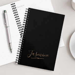 Moderne schwarze Gold-weibliche Schreibschrift Planer
