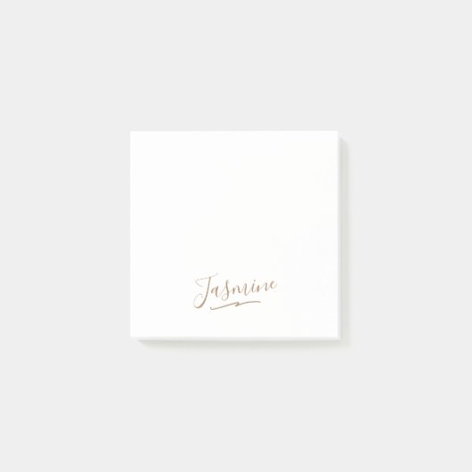 Moderne schwarze Gold-weibliche Schreibschrift Post-it Klebezettel (Vorderseite)