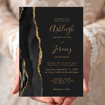 Moderne Schwarze Goldachat Dunkle Hochzeit