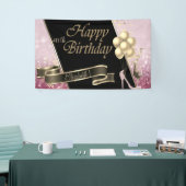 Moderne schwarze Goldballons, Glas, hohe Ferse Banner (Messeveranstaltung)