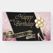 Moderne schwarze Goldballons, Glas, hohe Ferse Banner (Horizontal)