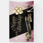 Moderne schwarze Goldballons, Glas, hohe Ferse Banner (Vertikal)