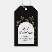 Moderne Schwarze Goldbarren Schmetterlinge fabelha Geschenkanhänger (Vorderseite)