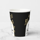 Moderne Schwarze Goldbarren Schmetterlinge fabelha Pappbecher (Links)