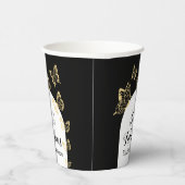 Moderne Schwarze Goldbarren Schmetterlinge fabelha Pappbecher (Rechts)