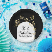 Moderne Schwarze Goldbarren Schmetterlinge fabelha Pappteller (Party)